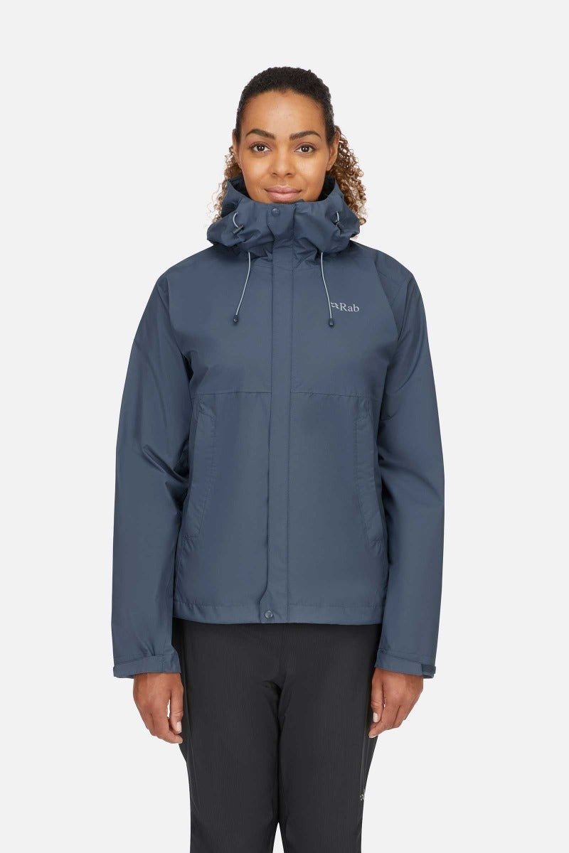 【Rab】Downpour Eco Jacket 輕量防風防水連帽外套 女 獵戶藍 - 女運動上衣/背心 - 聚酯纖維 藍色
