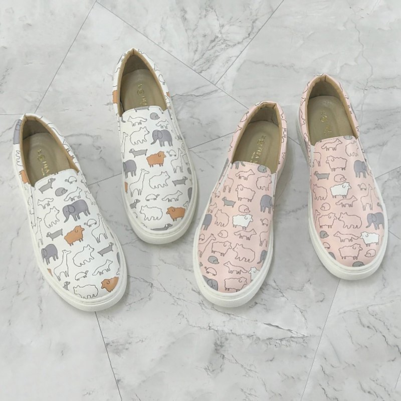 Cute animal loafers-white/pink 1BC94 - Mary Jane Shoes & Ballet Shoes - Faux Leather White