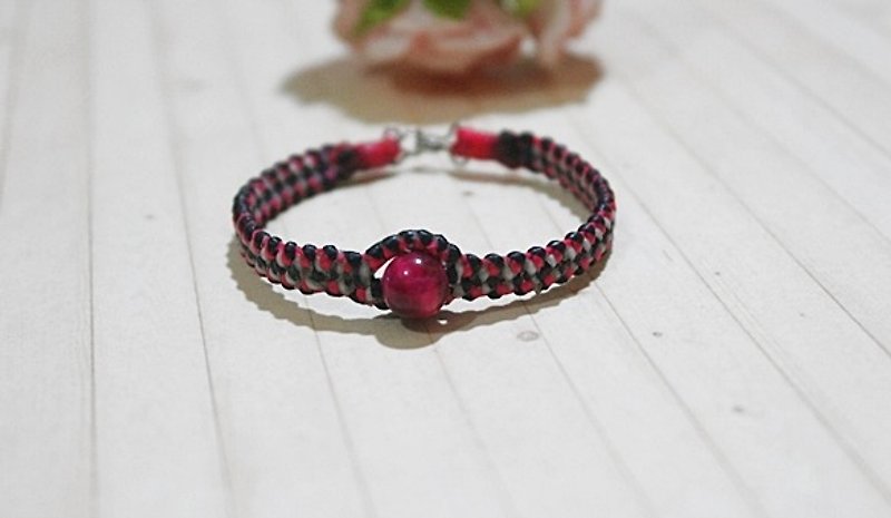 Thai Silk wax line X natural stone _ rose red tiger eye // can choose the color // - mail free shipping discount - - Bracelets - Wax Red