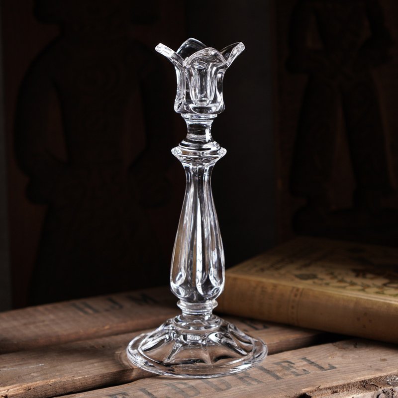 Crystal candle holder with tulip design top - เทียน/เชิงเทียน - คริสตัล สีใส