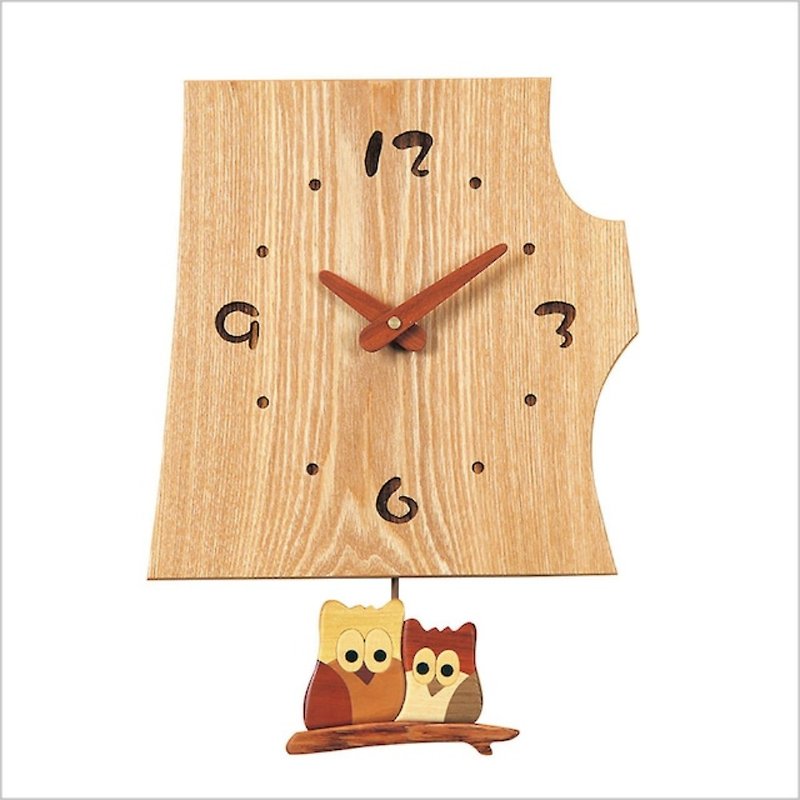 Hokkaido Asahikawa Kobo Pecker F40-1 owl cork wood pendulum clock - นาฬิกา - ไม้ 