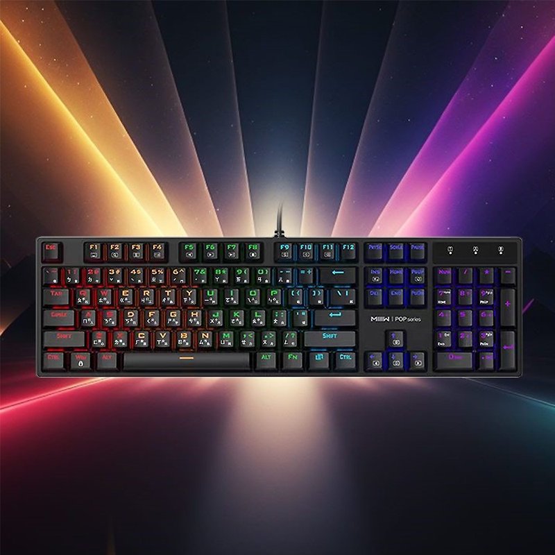 [Miwu] Wired mechanical keyboard PK01 | Red axis and brown axis | Rich lighting effects - Computer Accessories - Other Materials Black