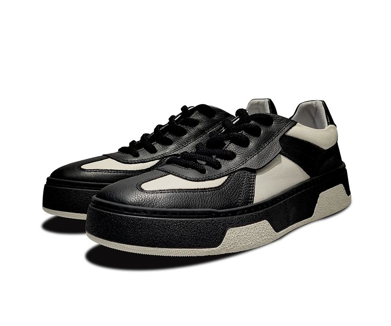 Genuine leather hand-washed casual shoes-3853 - รองเท้าวิ่งผู้ชาย - หนังแท้ สีดำ