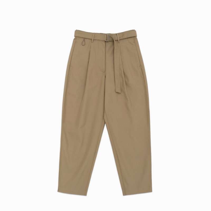PEEK-HER | Vanilla URBAN CRAFT Tapered Pleated Trousers by rin - Women's Pants - Other Man-Made Fibers Brown
