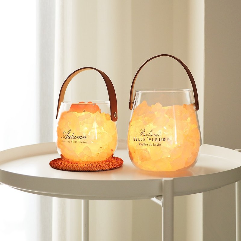 Encounter in the Afternoon (Large) // Natural salt lamps that heal the soul and enhance inner energy - Lighting - Glass Orange