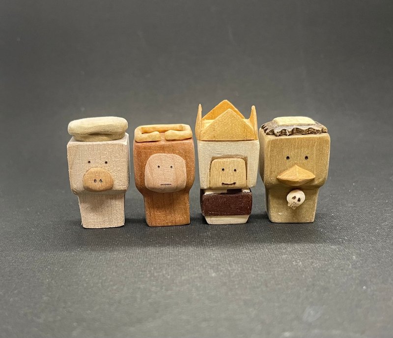 スクエアシリーズ西遊記バージョン - 擺飾/家飾品 - 木頭 咖啡色