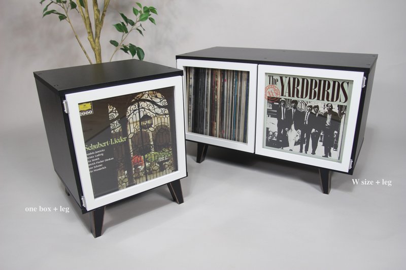 Art Vinyl Record Storage BkWh**Lp Frame Display One Box Cabinet Cube Crate 33rpm - ตู้เสื้อผ้า - ไม้ สีดำ