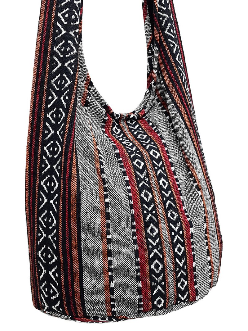 Woven Cotton Bag Boho bag Shoulder bag Crossbody bag Long Strap CWB - 其他 - 棉．麻 灰色