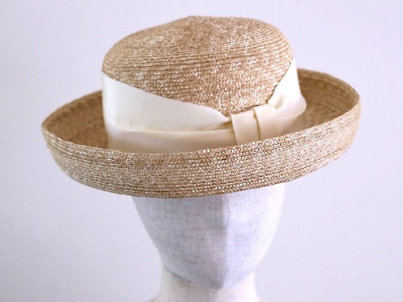 Straw Hat Sailor Hat Irene White Ribbon - Hats & Caps - Other Materials White