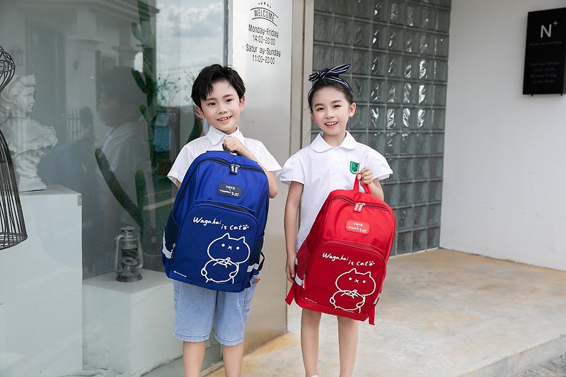 [YOYO x Radical Cat] Co-branded and comfortable schoolbag - Backpacks - Other Materials Red