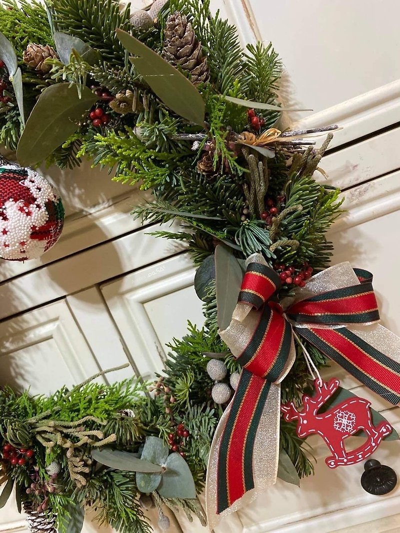 【One person forms a group. Christmas Wreath】Christmas/Handmade Class/Floral Class/Wreath/ - Plants & Floral Arrangement - Plants & Flowers 