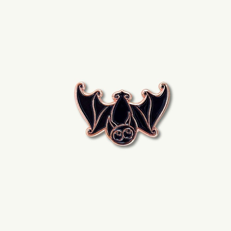 Black Bat Pin - Brooches - Other Metals Black