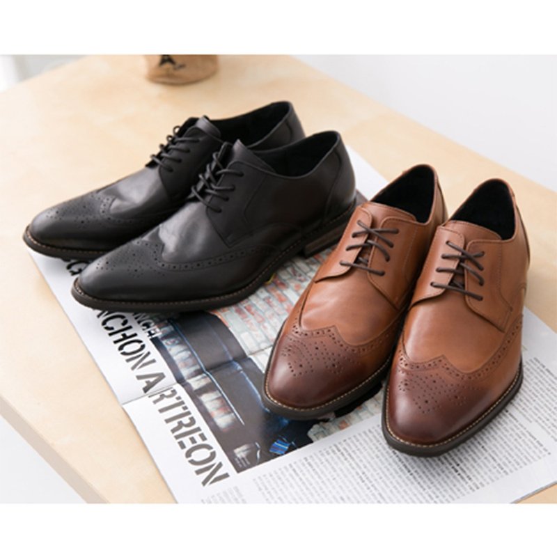 Maffeo Oxford Shoes Shakespeare's Legendary Woodgrain Heel Shoes (22108 Brown/Black) - Men's Leather Shoes - Genuine Leather Black