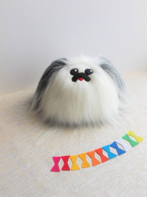 lovely Pekingese dog 14x10cm furry fur dog model toy polyethylene