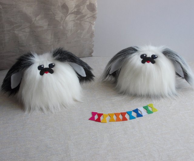 lovely Pekingese dog 14x10cm furry fur dog model toy polyethylene