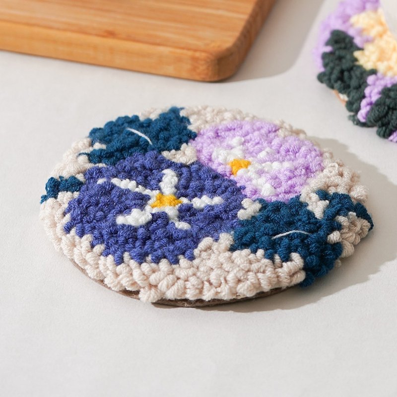 [Chaoyan] Russian stamp embroidery material package morning glory coaster DIY handmade gift | XiuCrafts - Knitting, Embroidery, Felted Wool & Sewing - Thread 