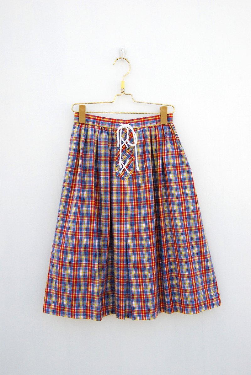 Vintage Plaid skirt strap - Skirts - Other Materials 