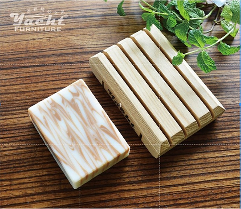 Taiwanese cypress log soap stand/Laos cedar log soap stand - Bathroom Supplies - Wood 