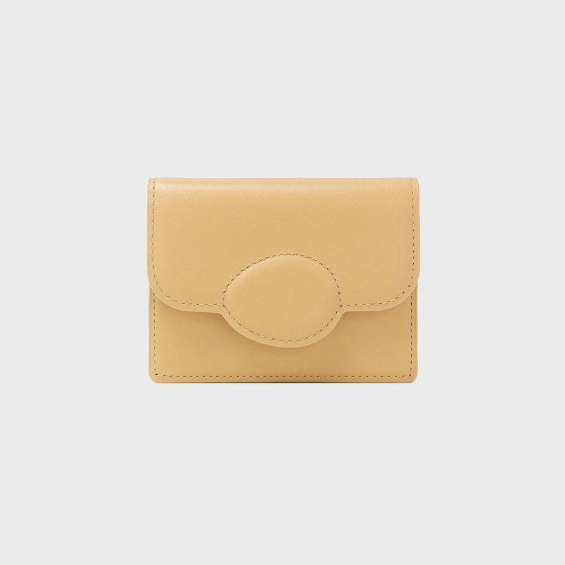 Pebble Card Wallet Corn Butter (Italian Cow Leather) - 名片夾/名片盒 - 真皮 黃色