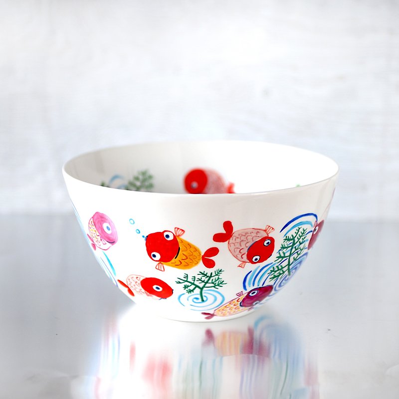 Large bowl of goldfish picture - Bowls - Porcelain Multicolor