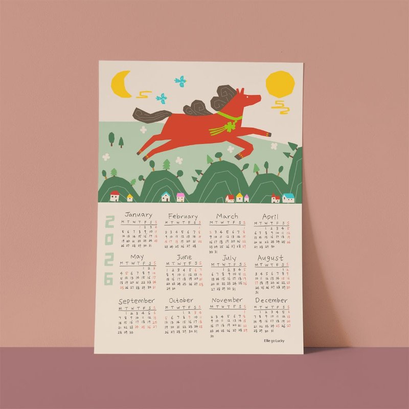 2026 カレンダー / イラストポスター A2 - ポスター・絵 - 紙 