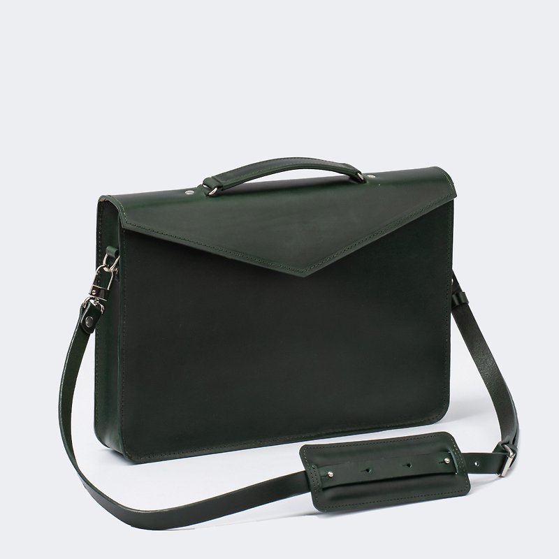 Leather Briefcase - Briefcases & Doctor Bags - Genuine Leather Green