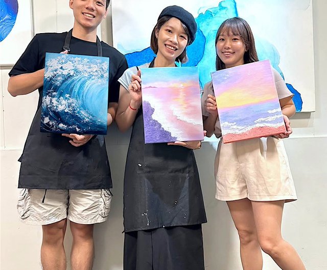 体験・アクティビティ】夏の花火 -アクリル画 オリジナル風景画