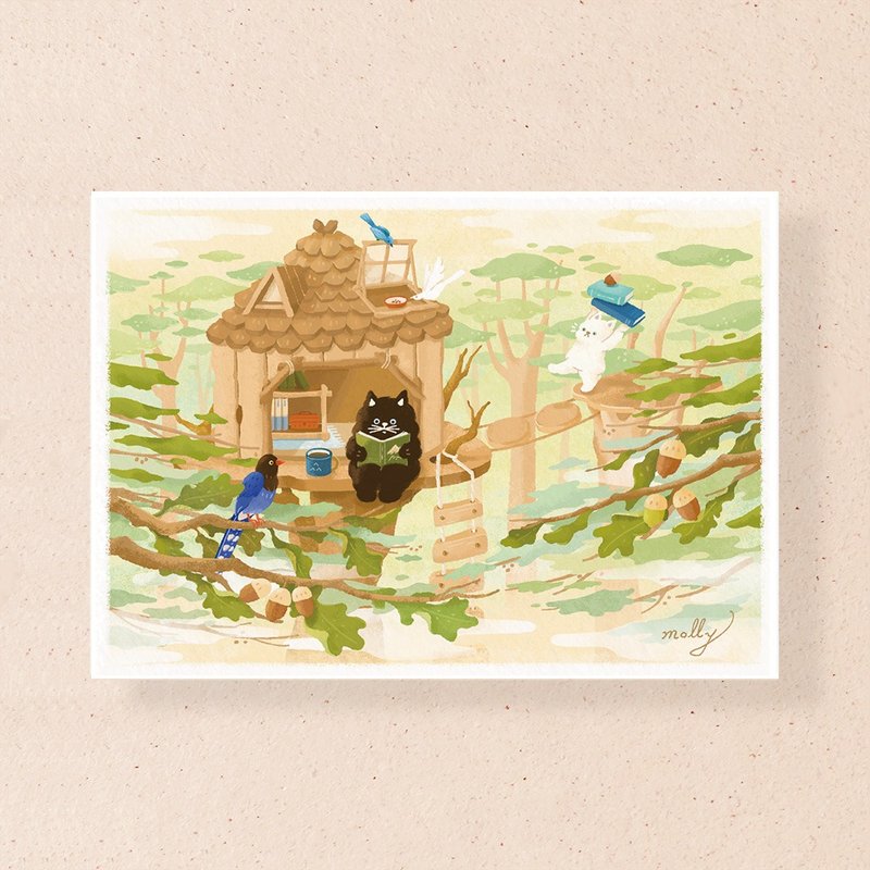 postcard-森林樹屋 - 卡片/明信片 - 紙 卡其色
