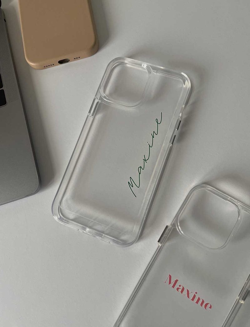 iPhone CASE | Customization | English single-character high-transparent anti-fall protective case - เคส/ซองมือถือ - วัสดุอื่นๆ 