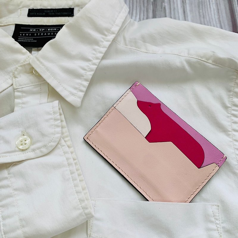 Card holder, card holder animal shape-fresh pink - ที่เก็บนามบัตร - หนังแท้ หลากหลายสี
