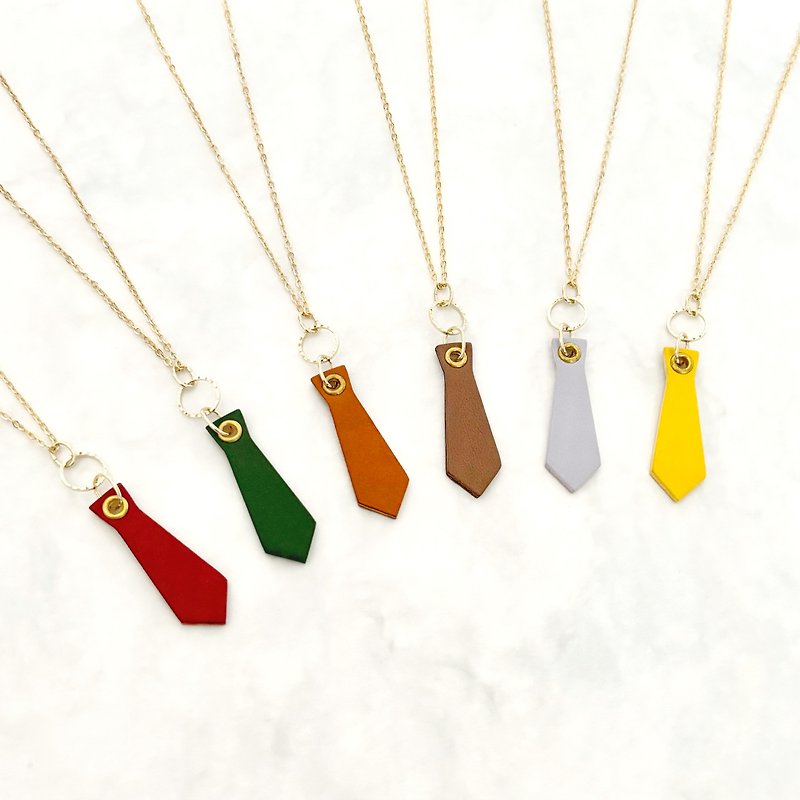 Genuine leather necklace sparkle with tie - Necklaces - Genuine Leather Multicolor