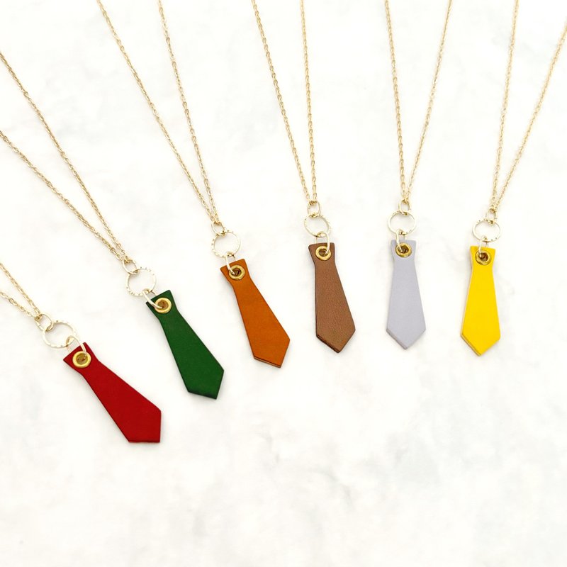 Genuine leather necklace sparkle with tie - สร้อยคอ - หนังแท้ หลากหลายสี