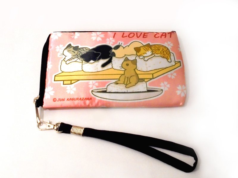 Cat waterproof cloth mobile phone bag universal bag (sushi/mochi) - Other - Other Materials Multicolor