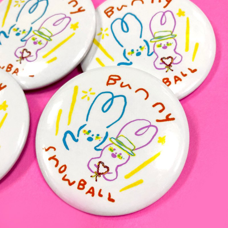 Shuku圓形襟章 | Badge - 胸針 - 其他金屬 白色