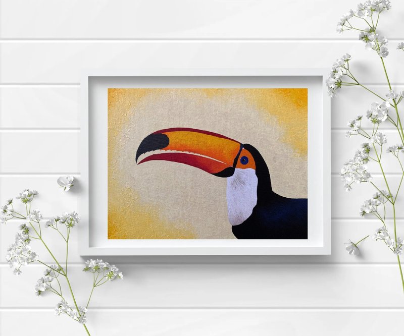 Toucan Bird Wall Art, Orignal Painting, Animals Painting, Animal Wall Decor - 壁貼/牆壁裝飾 - 壓克力 多色