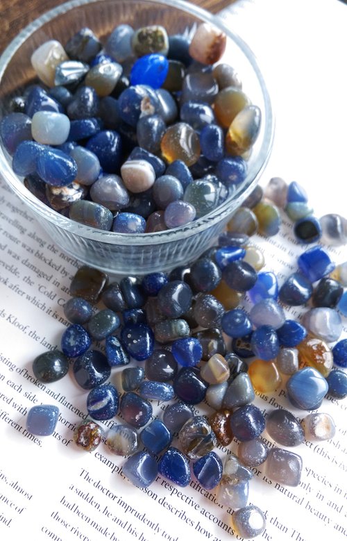 Blue Agate 天然藍瑪瑙玉隨碎石淨化專用碎石一份100g 售80元石話石說