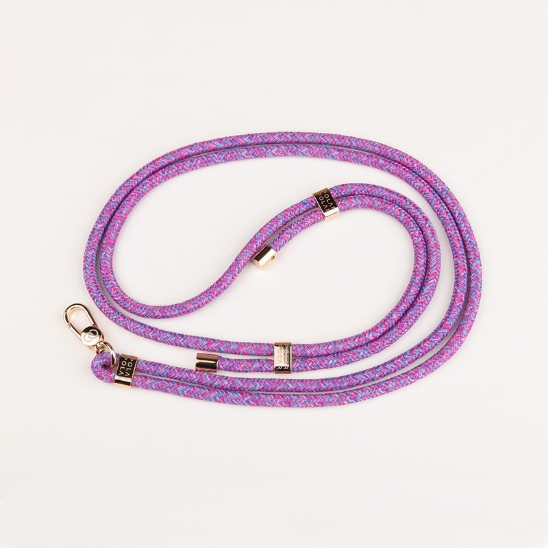 Purple Candy Crossbody Phone Strap with Card - เชือก/สายคล้อง - เส้นใยสังเคราะห์ สีม่วง