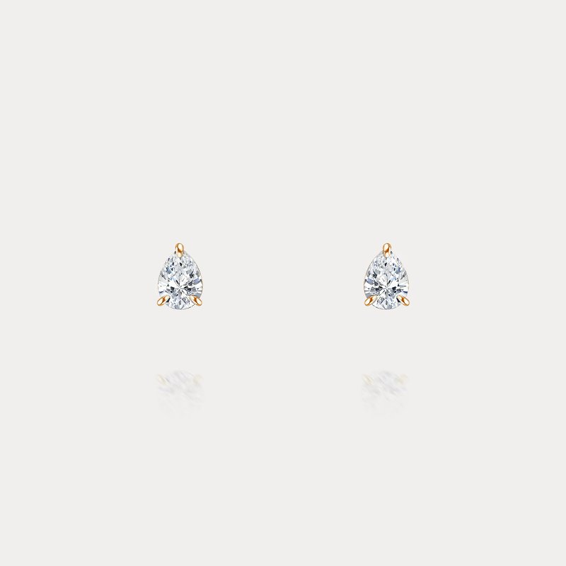 Promise | 0.40ct Pear Cut natural diamond 18K earrings - ต่างหู - เพชร ขาว