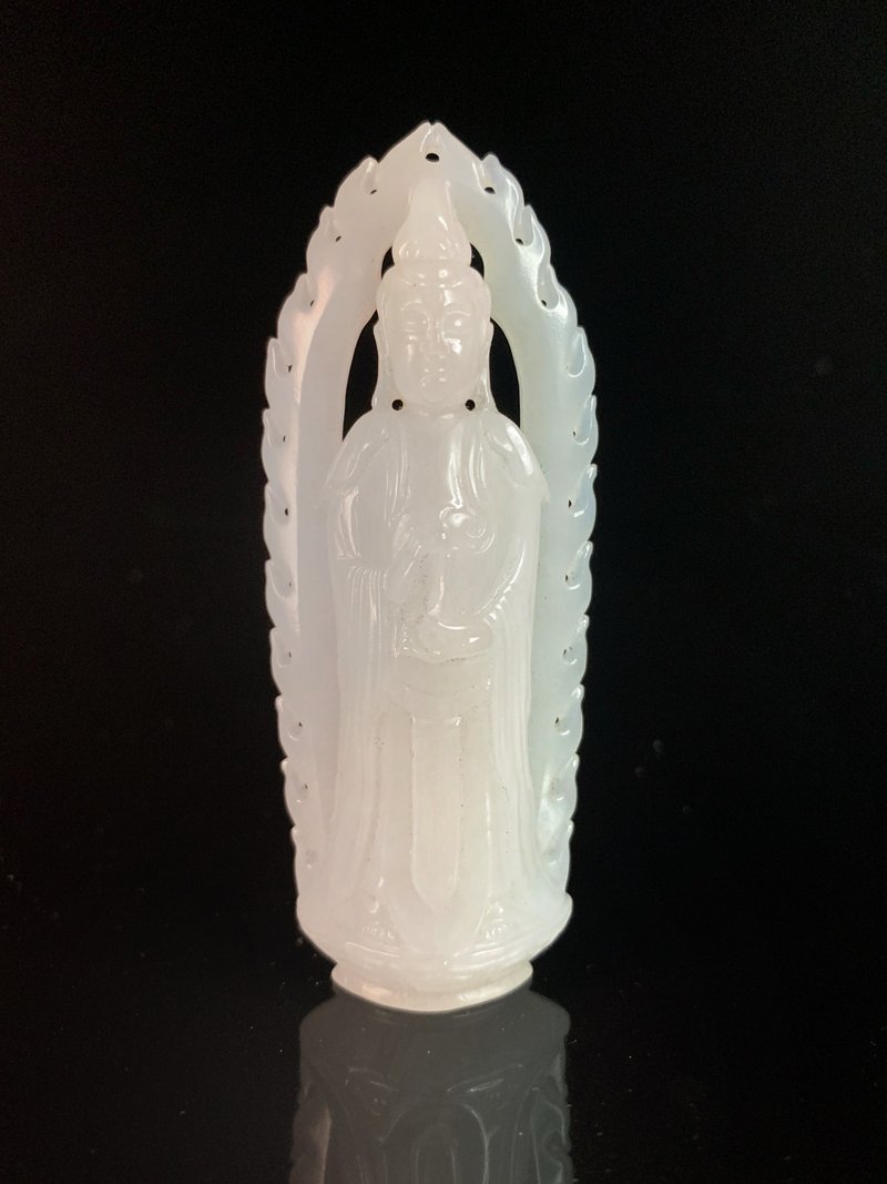 清中期 白玉觀音 - 擺飾/家飾品 - 玉石 