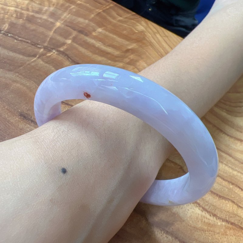 Violet Gold-Splashed Jade Bangle Bracelet | Circumference 19 | Natural Burmese Jadeite Grade A | Gift - Bracelets - Jade Purple