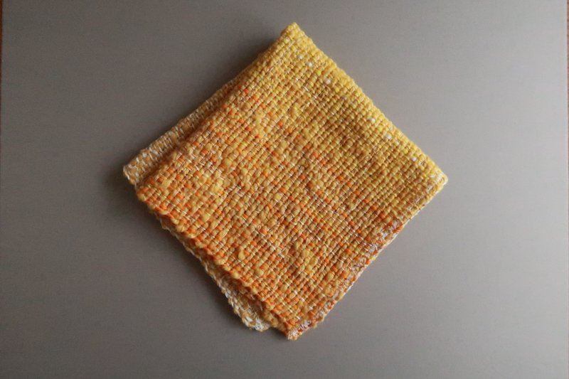 Handkerchief52　太陽　cotton　gift　入學　畢業　母親節　春節　生日禮物　聖誕禮物 - 手帕 - 棉．麻 黃色