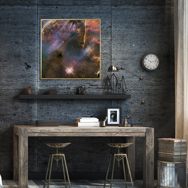 HUBBLE • HH901/902 IV - 外太空掛畫/NASA/星雲/邊櫃擺設/掛畫 - 海報/掛畫/掛布 - 棉．麻 藍色
