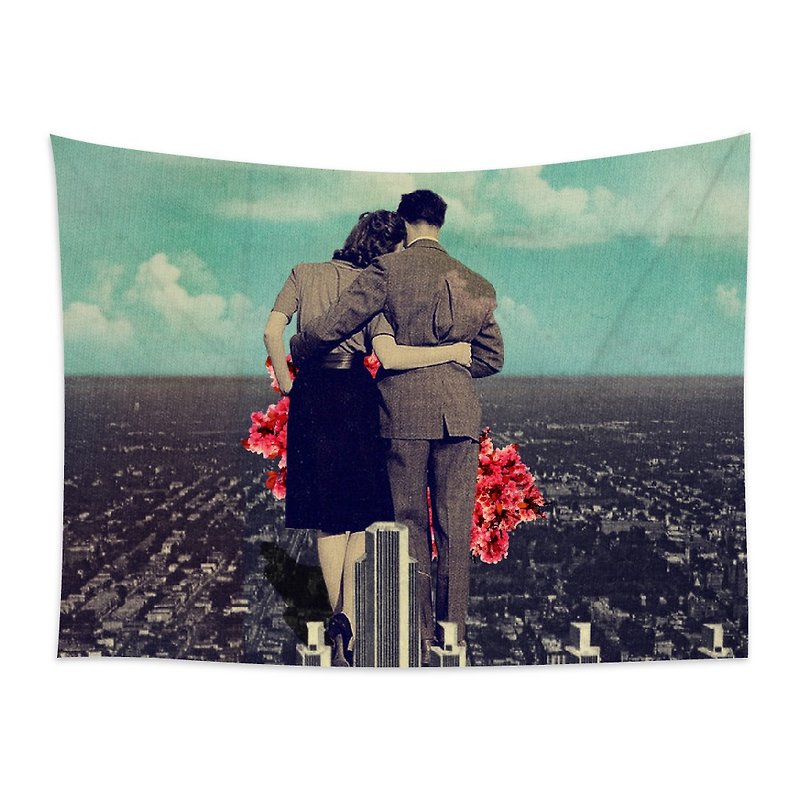 Together [S] - Home Decor Home Decor Wall Mural Wall Tapestry Wall Decoration Fresco Home Furnishing Hanging Decoration Interior Design [S 75x100cm] - Wall Décor - Polyester Blue