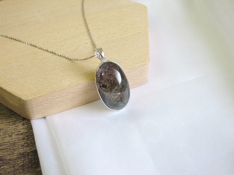 綠幽靈 紅幽靈 異象水晶 925純銀【異象】【原件寄出】招正財 - 項鍊 - 水晶 綠色