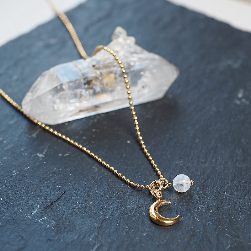 Moonstone  Necklace - Long Necklaces - Gemstone Transparent