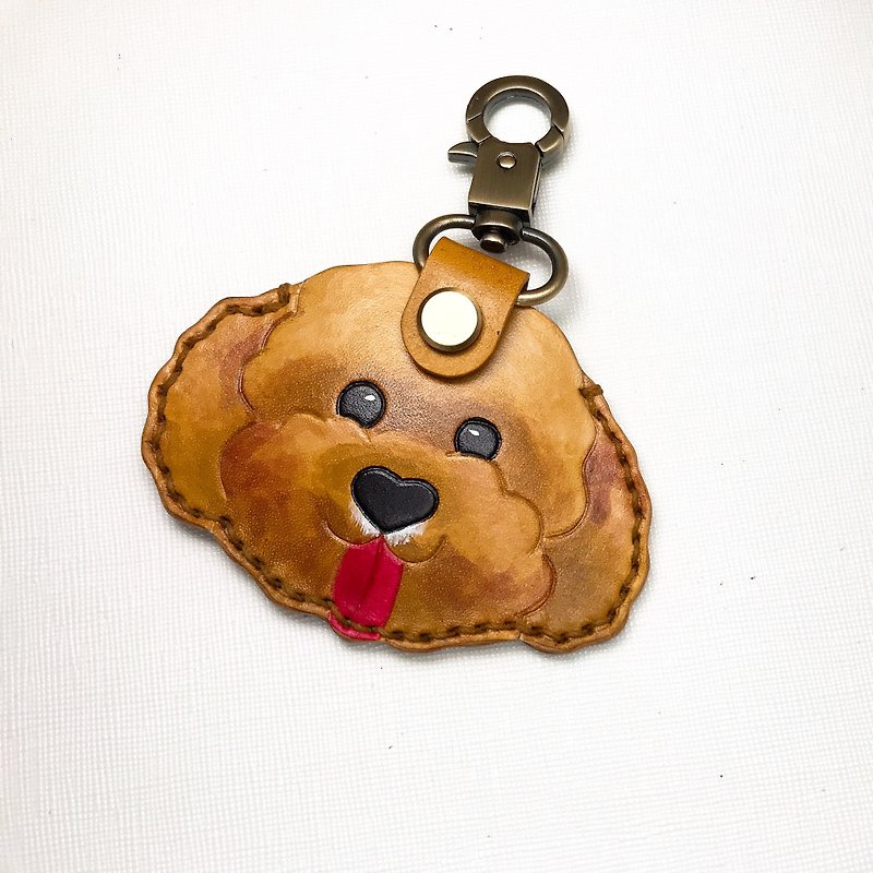 Poodle gogoro leather case - Keychains - Genuine Leather Brown