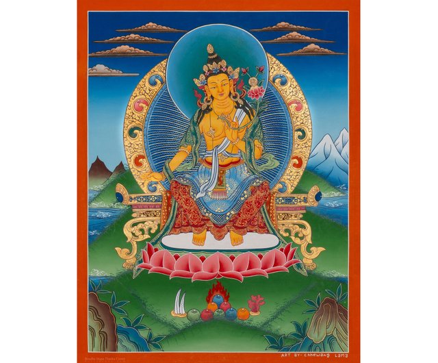 精神的な弥勒菩薩タンカ内なる調和 - ショップ Boudha Stupa