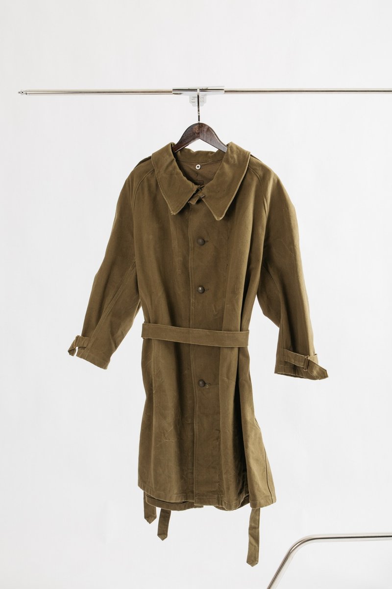 義大利M35摩托車大衣 【初戀販賣所】E194 - 男夾克/外套 - 棉．麻 綠色