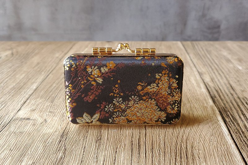 Glittering small floral cheongsam style large and small seal wedding seal box double seal box stamp box - Storage - Other Metals 