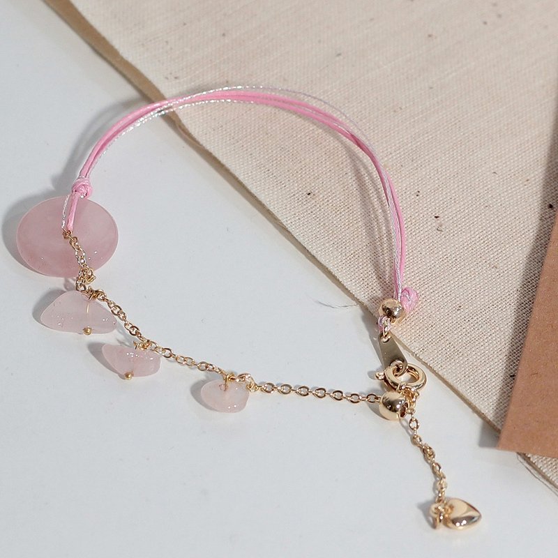 Destined destiny rose quartz bracelet fate - Bracelets - Gemstone Pink